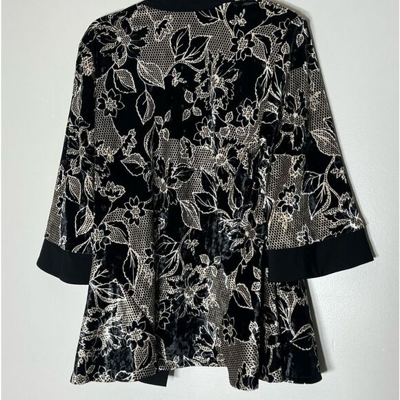 R&M Richards Womens Black-Ivory 1 PC Cocktail Party jacket Petites size 10, New - Picture 8 of 11